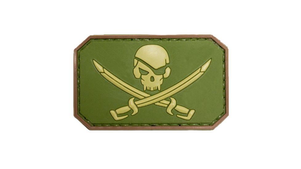 Trooper Clothing Jolly Roger OD Green and Tan PVC Patch, OD Green and Tan, One Size 9624