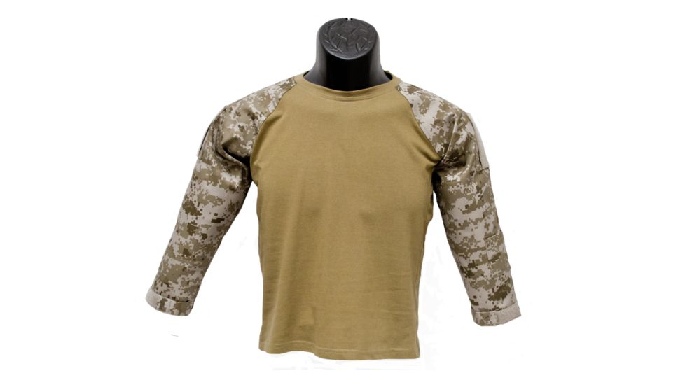 Trooper Clothing Tactical Combat Desert Battle Shirt w/Mesh Side Vents,XXLarge, Desert Digi Print and Coyote, XX-Large Pre teen 9301-XXL
