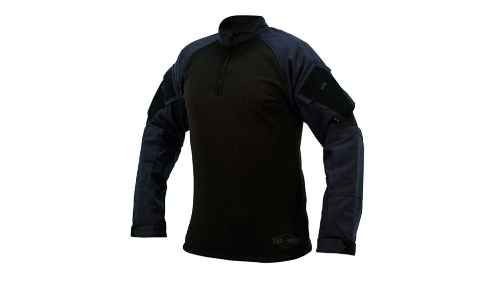 Tru-Spec T.R.U. 1/4 Zip Winter Combat Shirt 65/35 Polyester/Cotton Rip-Stop, Navy, XLarge Long 2590026