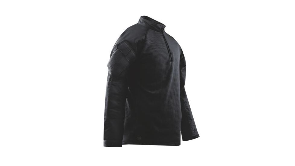 Tru-Spec 2588003: T.R.U. 1/4 Zip Winter Combat Shirt 65/35 Polyester/Cotton Rip-Stop, Black, Small Regular