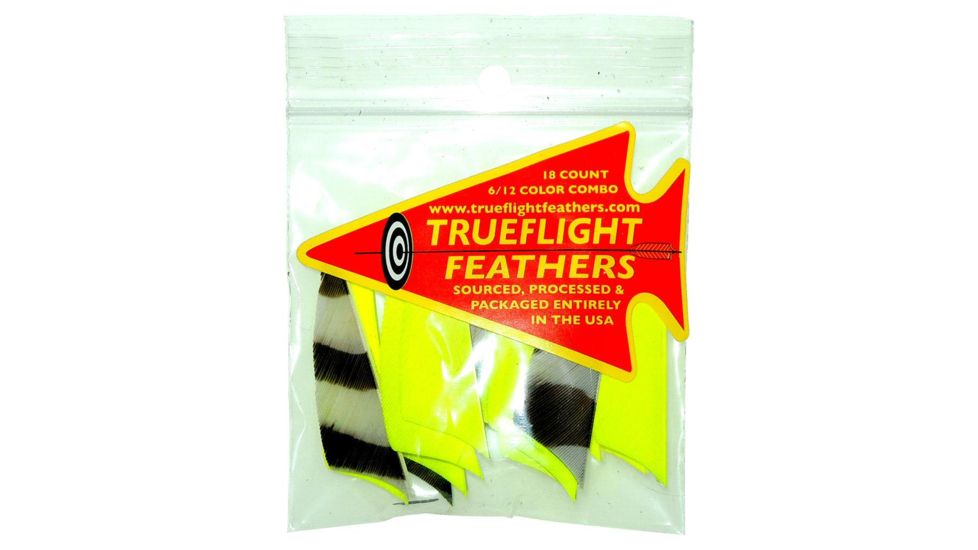 Trueflight Feather Combo Pack, Barred/Chartreuse 2in.RWShield 30937