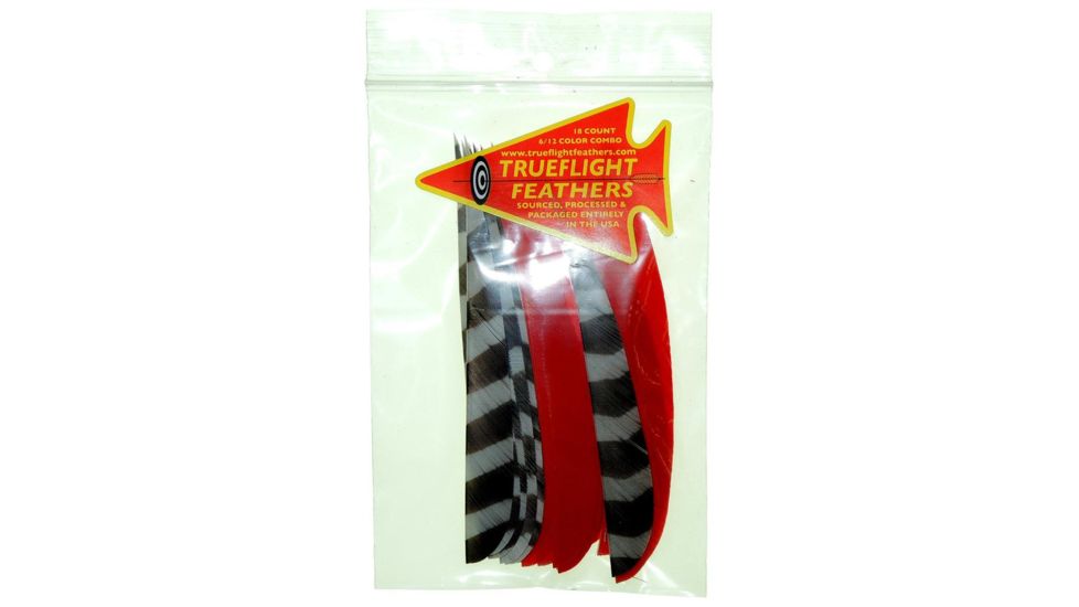 Trueflight Feather Combo Pack, Barred/Red 5 in. LW Shield Cut 21932