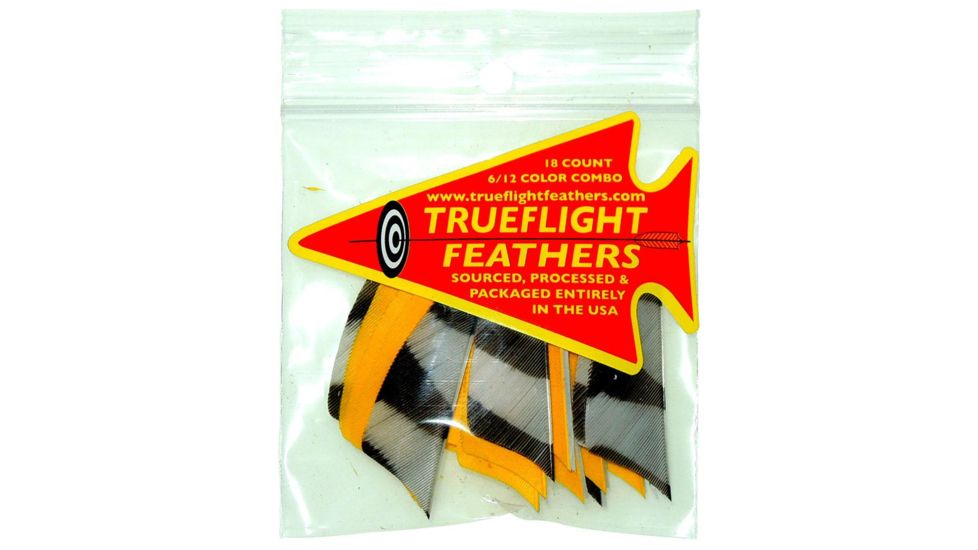 Trueflight Feather Combo Pack, Barred/Yellow 2 in. RW Shield 30933