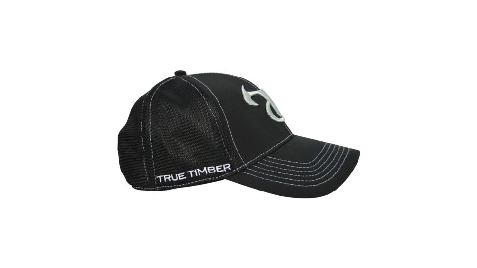 TrueTimber Ball Hat w/Silver TTC Logo, Black, One Size, TT138