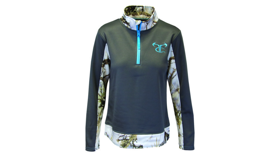 TrueTimber Charcoal Body with MC2 Snow Accents 1/4 Zip - Womens, Snow, Small, 0222-S