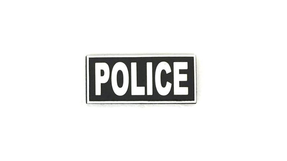 TUFF Products Police PVC Patch 7x3 Velcro Sewn, Black w/White Letters, 7"x3" P-Police-7x3 BW