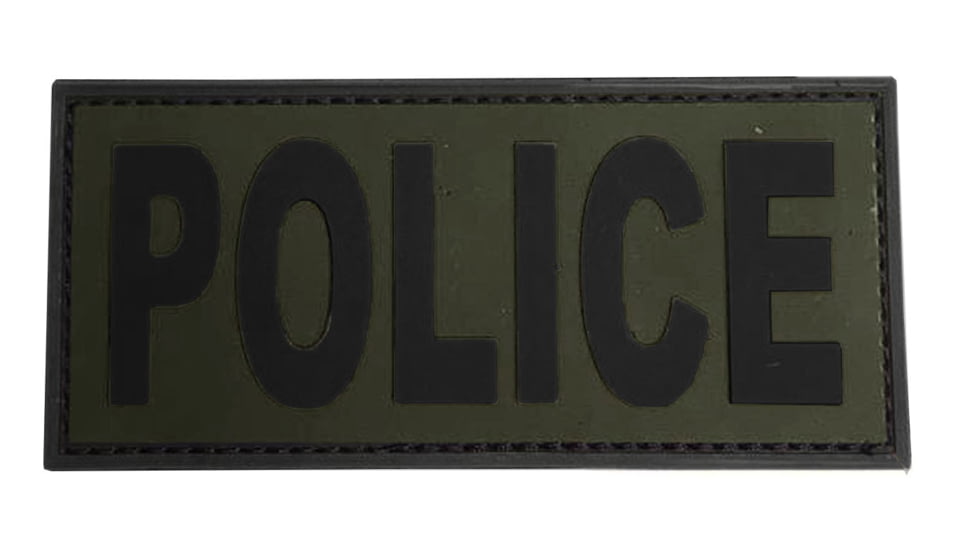 TUFF Products Police PVC Patch 7x3 Velcro Sewn, Ranger Green w/Black Letters, 7inx3in, P-Police -7x3 RGBK