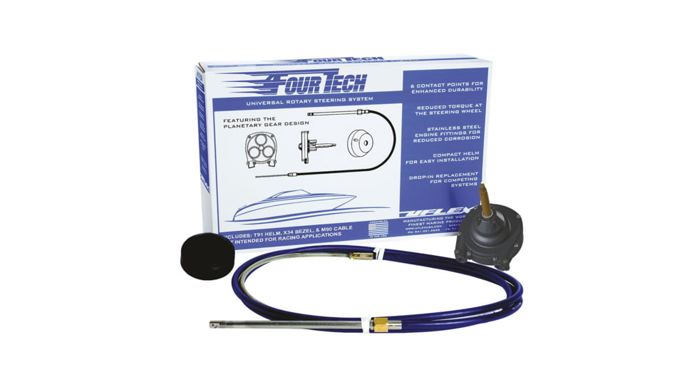 Uflex USA 6' Mach Rotary Steering System w/Helm, Bezel &amp; Cable Fourtech 64044