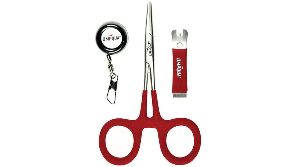 Umpqua Rivergrip Combo Zinger, Nippers, Hemostat, Red, 30786