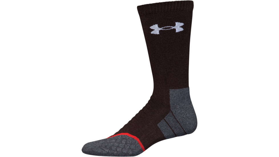 Under Armour All Season Wool Boot Socks, Maverick Brown/White, 10-13 Large, U046-MBR/WHT-LG