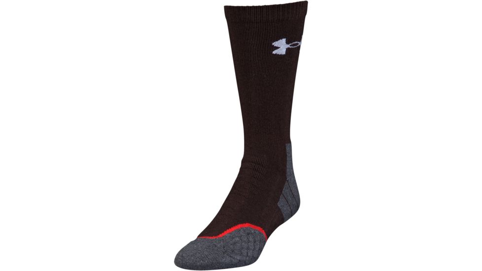 Under Armour All Season Wool Boot Socks, Maverick Brown/White, 10-13 Large, U046-MBR/WHT-LG