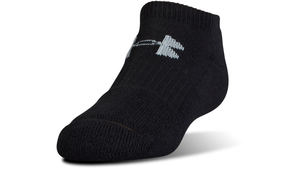 Under Armour Charged Cotton 2.0 Socks, Pack of 6, Black/Gray, 10-13 Large, U320-BLK/GRY-LG