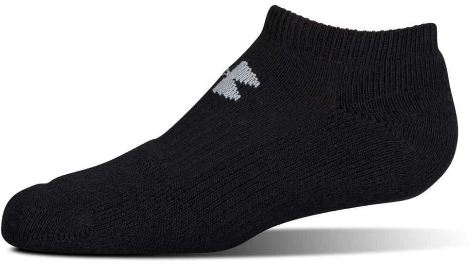 Under Armour Charged Cotton 2.0 Socks, Pack of 6, Black/Gray, 10-13 Large, U320-BLK/GRY-LG