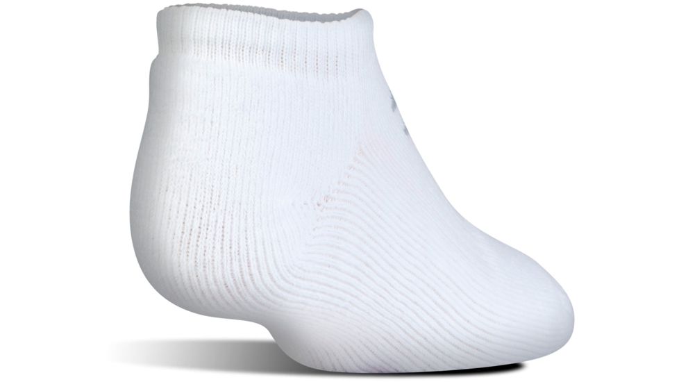 Under Armour Charged Cotton 2.0 Socks, Pack of 6, White/Gray, 9-11 Medium, U320-WHT/GRY-MD
