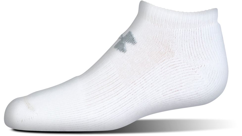 Under Armour Charged Cotton 2.0 Socks, Pack of 6, White/Gray, 9-11 Medium, U320-WHT/GRY-MD