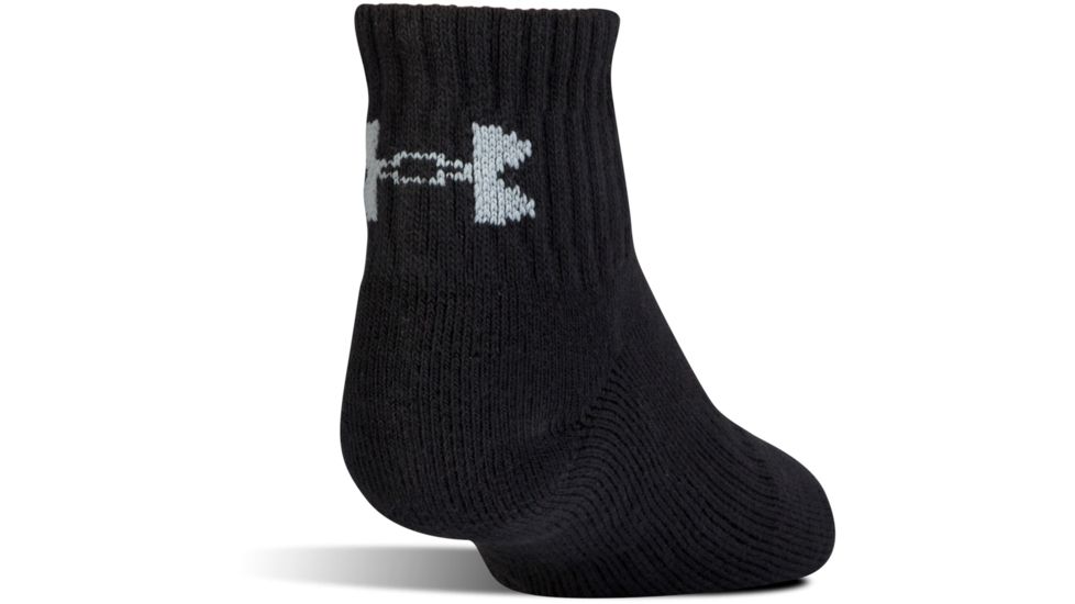 Under Armour Charged Cotton 2.0 Socks, Pack of 6, Black/Gray, 9-11 Medium, U321-BLK/GRY-MD