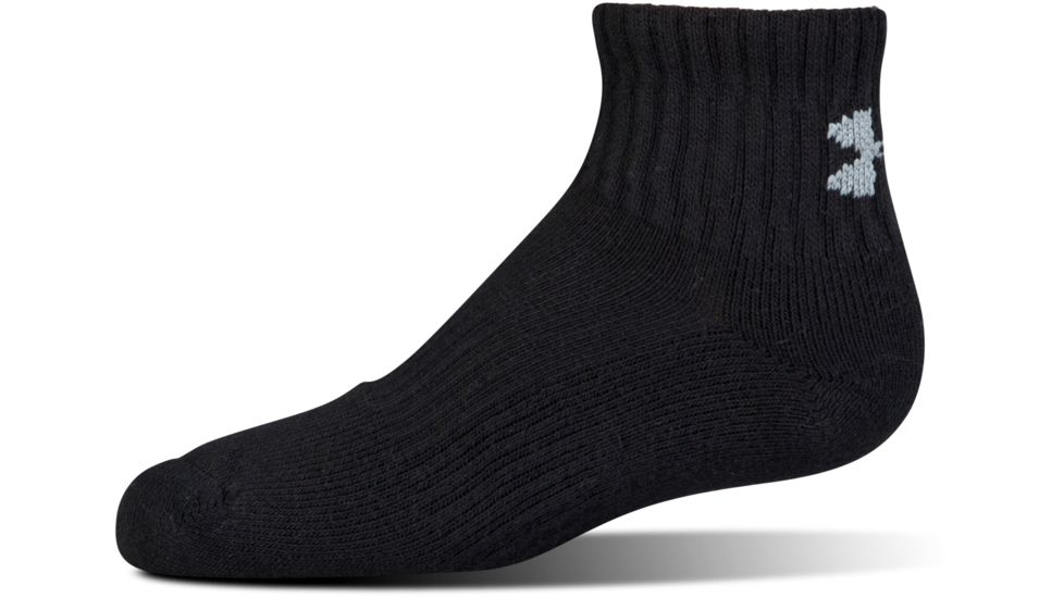 Under Armour Charged Cotton 2.0 Socks, Pack of 6, Black/Gray, 9-11 Medium, U321-BLK/GRY-MD