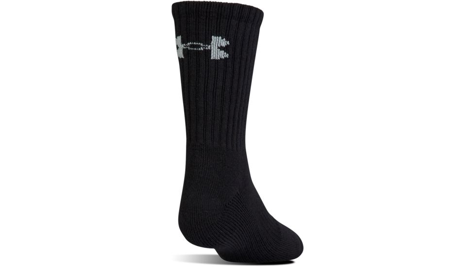 Under Armour Charged Cotton 2.0 Socks, Pack of 6, Black/Gray, 13-15 Extra Large, U322-BLK/GRY-XL
