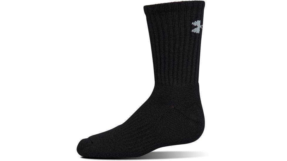 Under Armour Charged Cotton 2.0 Socks, Pack of 6, Black/Gray, 13-15 Extra Large, U322-BLK/GRY-XL