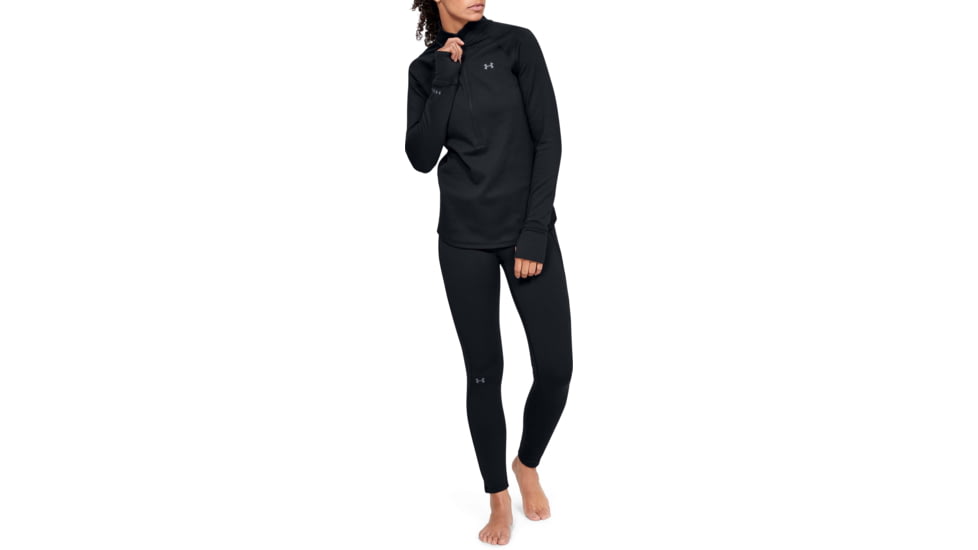 Under Armour ColdGear 4.0 1/2 Zip Active Top - Womens, Black, Large, 1343319001LG