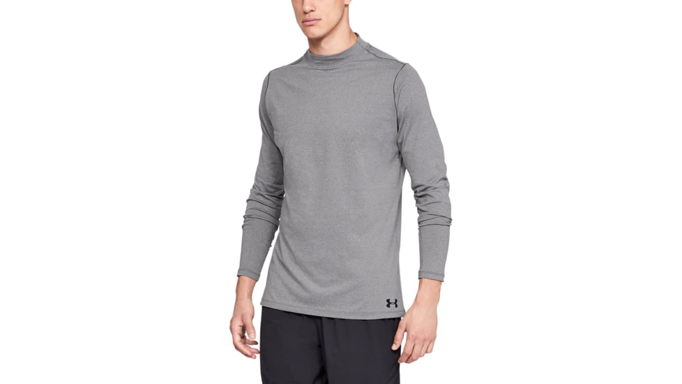 Under Armour ColdGear Armour Fitted Mock - Mens, Tall, Charcoal Light Heather, X-Large, 1320805019XLT