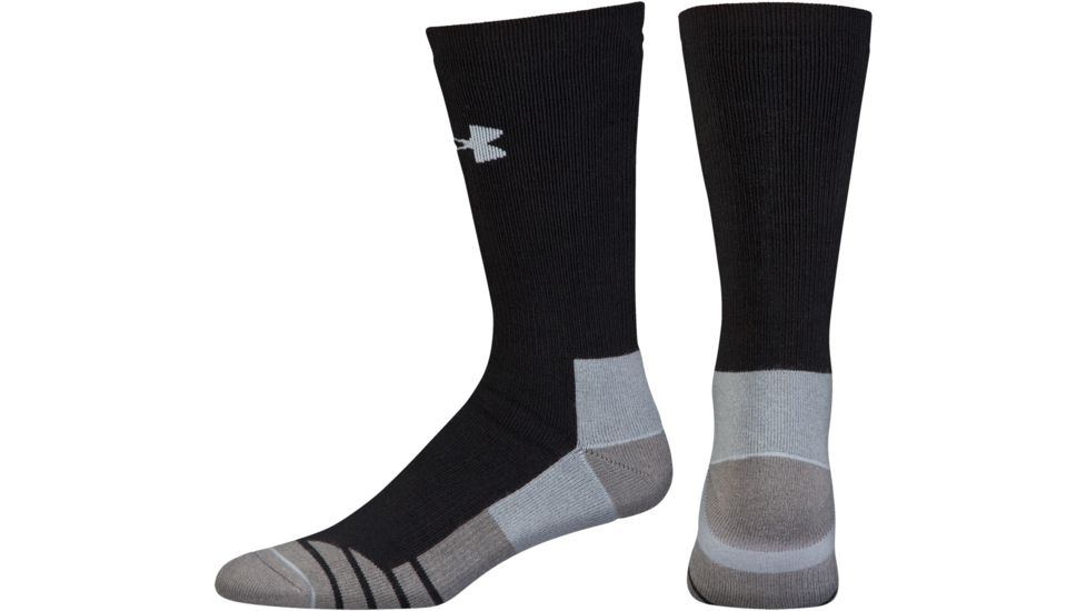 Under Armour Mens Hitch Heavy 3.0 Socks, Black/Steel, 9-11 Medium, U730-BLK/STL-MD
