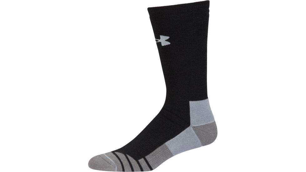 Under Armour Mens Hitch Heavy 3.0 Socks, Black/Steel, 9-11 Medium, U730-BLK/STL-MD
