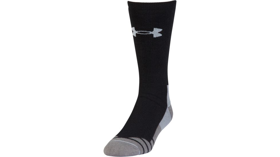 Under Armour Mens Hitch Heavy 3.0 Socks, Black/Steel, 9-11 Medium, U730-BLK/STL-MD