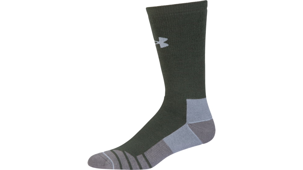 Under Armour Mens Hitch Heavy 3.0 Socks, Combat Green/Steel, 9-11 Medium, U730-COM/STL-MD