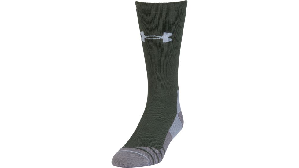 Under Armour Mens Hitch Heavy 3.0 Socks, Combat Green/Steel, 9-11 Medium, U730-COM/STL-MD