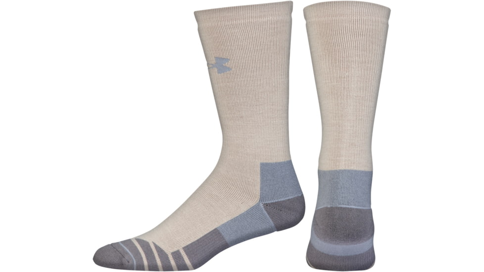 Under Armour Mens Hitch Heavy 3.0 Socks, Desert Sand/Steel, 9-11 Medium, U730-DES/STL-MD