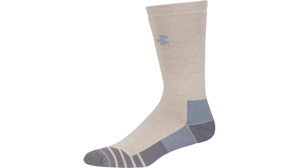 Under Armour Mens Hitch Heavy 3.0 Socks, Desert Sand/Steel, 9-11 Medium, U730-DES/STL-MD