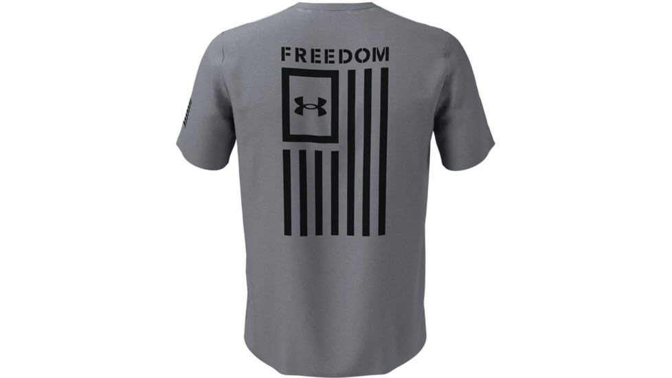 Under Armour Freedom Flag T-Shirt - Men's, Steel Medium Heather/Black, Small, 1370810035SM