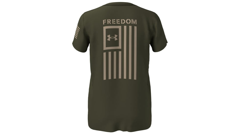 Under Armour New Freedom Flag T-Shirt - Womens, Marine OD Green, Extra Large, 1370814390XL