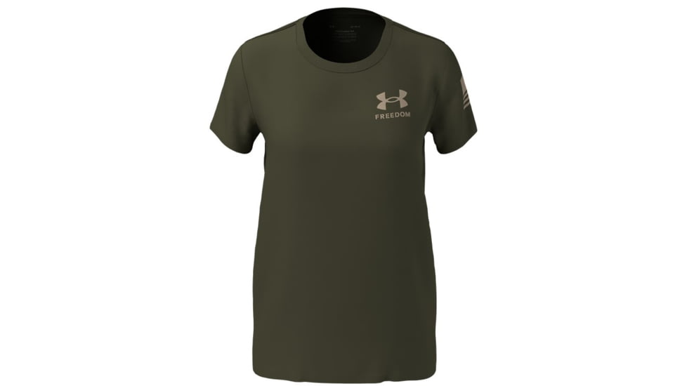 Under Armour Freedom Flag T-Shirt - Women's, Marine OD Green, Extra Large, 1370814390XL