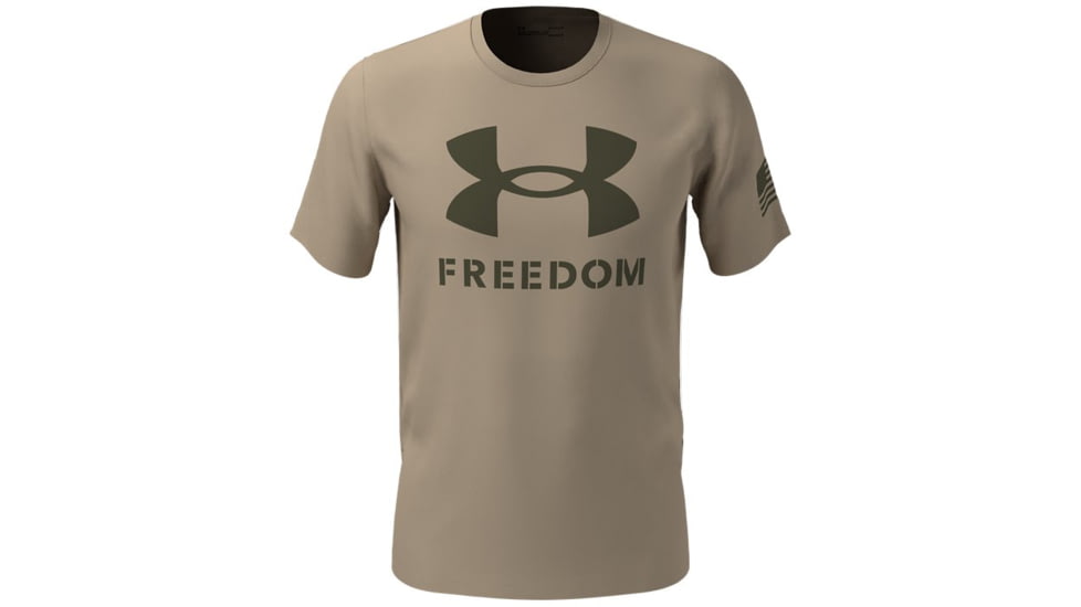Under Armour Freedom Logo T-Shirt - Men's, Desert Sand, 2XL, 13708112902X