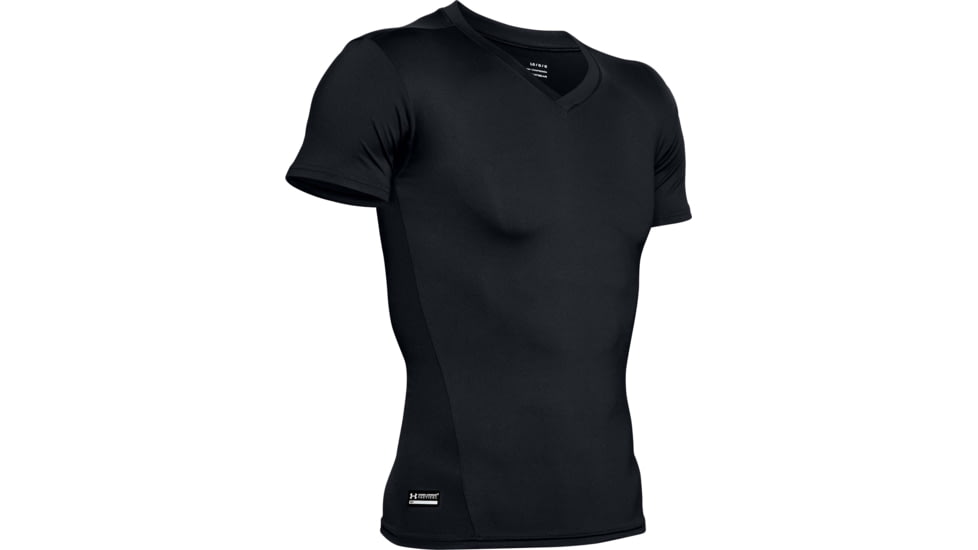 Under Armour Tactical HeatGear Compression V-Neck T-Shirt - Mens, Black, 3X-Large, 12160100013X