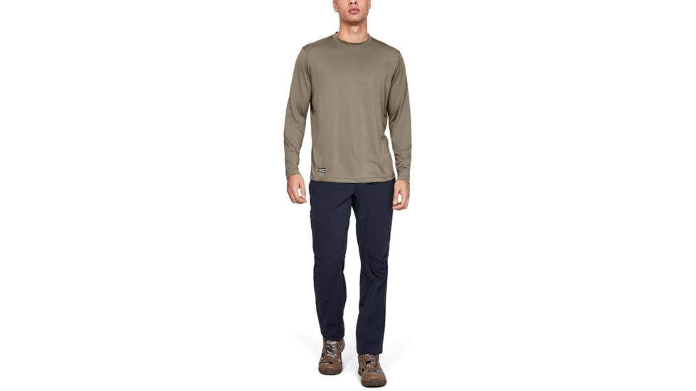 Under Armour Tactical UA Tech Long Sleeve T-Shirt - Mens, Federal Tan, Medium, 1248196499MD