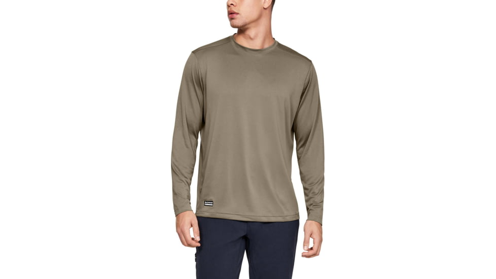 Under Armour Tactical UA Tech Long Sleeve T-Shirt - Mens, Federal Tan, Medium, 1248196499MD