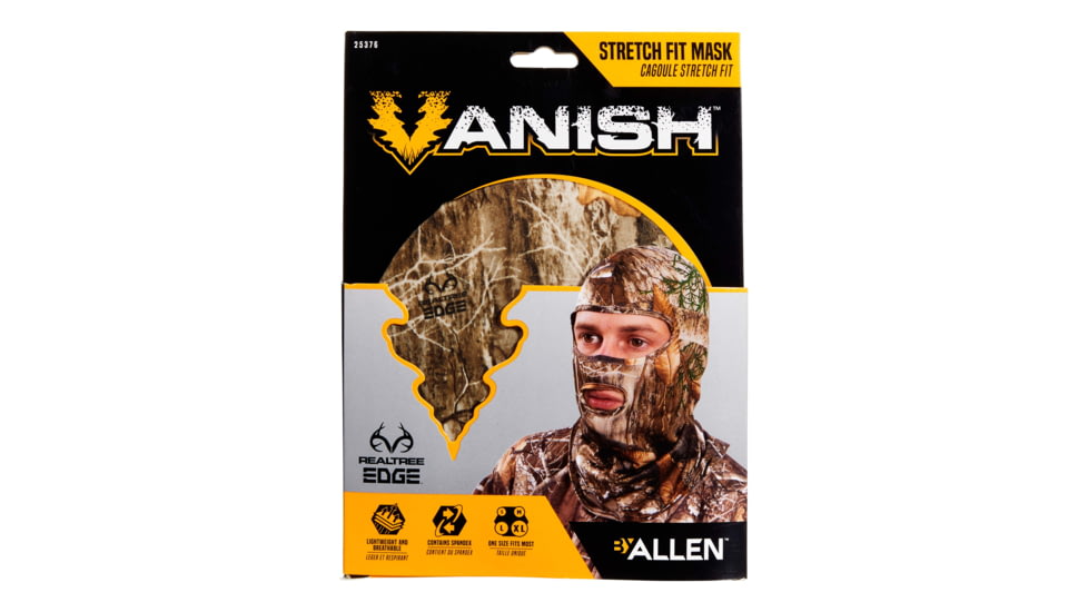 Vanish Stretch Fit Full Head Net, Spandex w/2 Holes, Realtree Edge, Full, 25376
