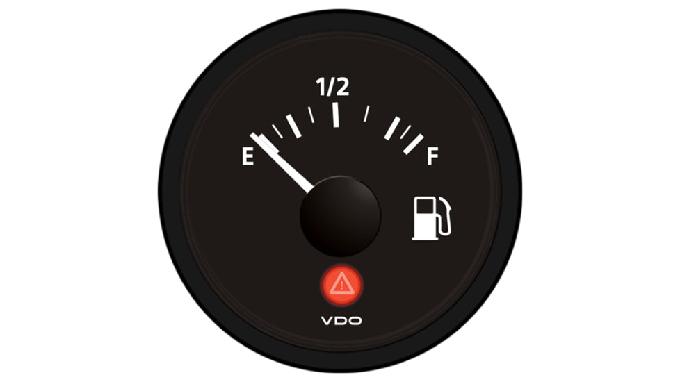 VDO Viewline Onyx Fuel Gauge 12/24V - Use with 240-33 Ohm Sender 61328