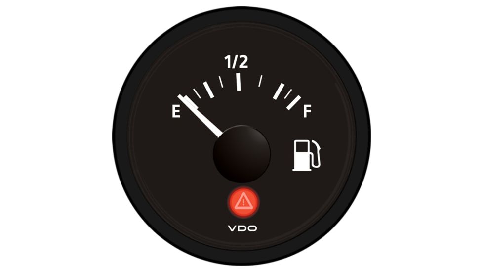 VDO Viewline Onyx Fuel Gauge 12/24V - Use with 3-180 Ohm Sender 61127