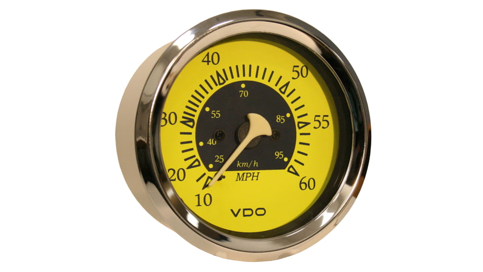 VDO Yellow/Blue 60MPH 3-3/8" 85mm Pitot Speedometer Allentare 61103