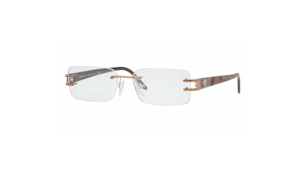 Versace VE 1170 Eyeglasses Styles Light Brown Frame w/Non-Rx 51 mm Diameter Lenses, 1053-5115