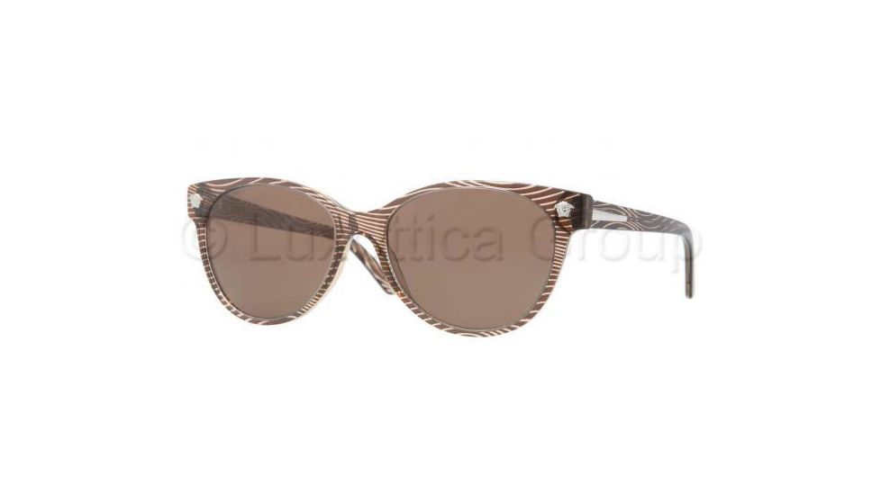 Versace JANUARY JONES VE4214 Single Vision Prescription Sunglasses VE4214-934-73-5617 - Lens Diameter 56 mm, Frame Color Waves Brown