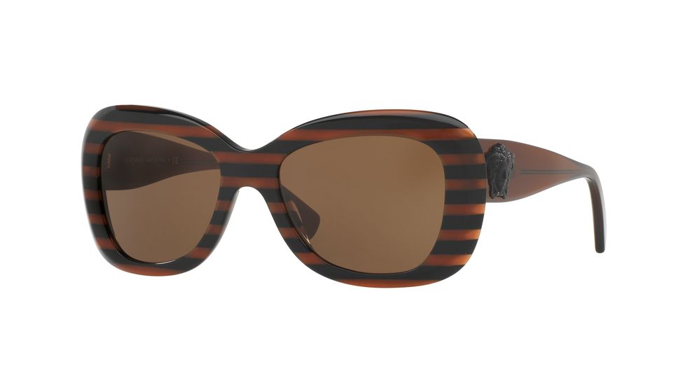 Versace VE4317 Bifocal Prescription Sunglasses VE4317-518773-54 - Lens Diameter 54 mm, Frame Color Brown Rule Black