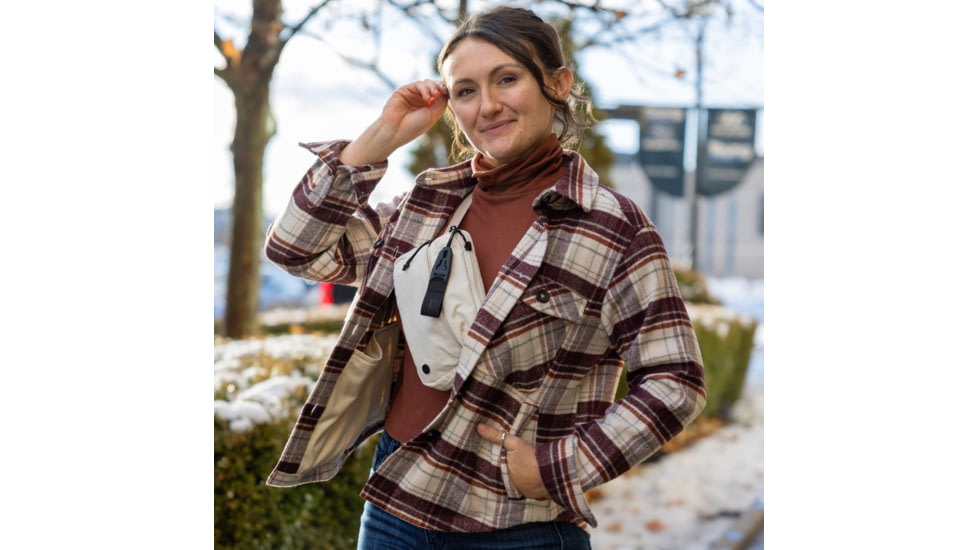 Vertx Lena Long Sleeve Shirt Jacket - Womens, Burnt Cherry Plaid, Small, F1 VTX7039 BRCP SMALL N/A
