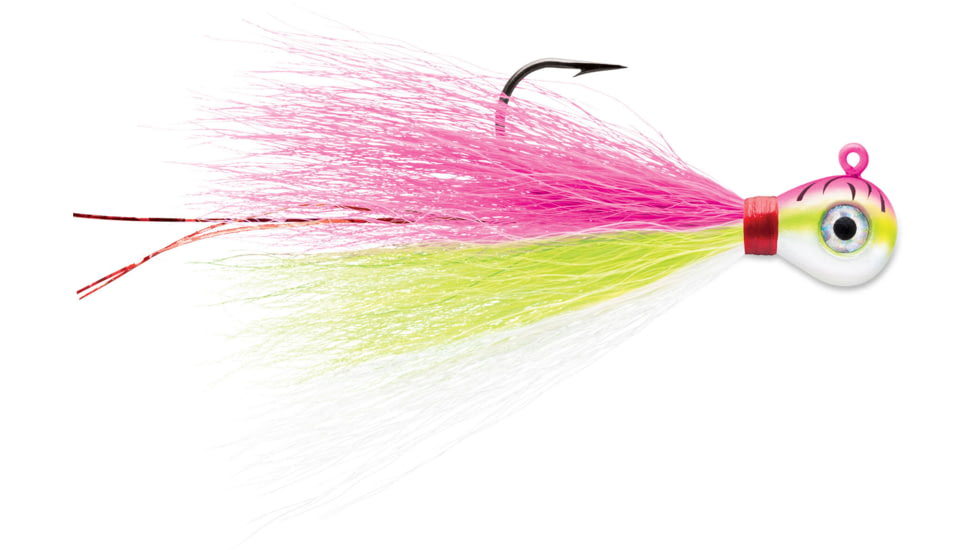 VMC Bucktail Jig, Pink Fire UV, 1/32oz, BKJ132-PFU