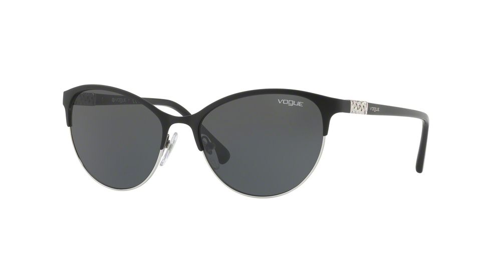 Vogue VO4058SB Bifocal Prescription Sunglasses VO4058SB-352-87-56 - Lens Diameter 56 mm, Frame Color Matte Black/Silver