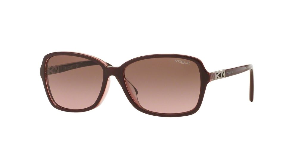 Vogue VO5031SF Single Vision Prescription Sunglasses VO5031SF-238714-58 - Lens Diameter 58 mm, Frame Color Top Dk Bordeaux/pink Transp